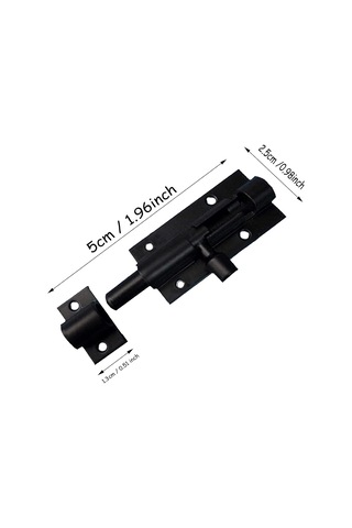 Paslanmaz Çelik Sürgülü Kapı Kilidi, Siyah B