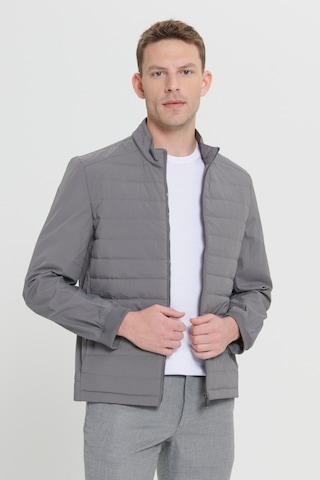 AC&Co / Altınyıldız Classics Erkek Grı Standart Fit Normal Kesim Gizli Kapüşonlu Yan Cep Mont Gri
