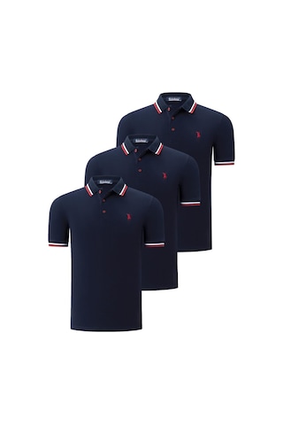 Üçlü Set T8594 Dewberry Erkek T-shırt-lacivert-lacivert-lacivert Lacivert-lacivert-lacivert