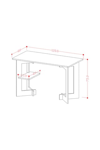 Asra Trend Raflı Modern Çalışma Masası ÇM-02 %100 MDF Bilgisayar Ofis Ders Masası Sidon