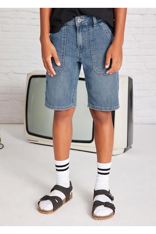 Erkek Çocuk Maksi Cepli Denim Şort Koyu Mavi 6204 Koyu Mavi