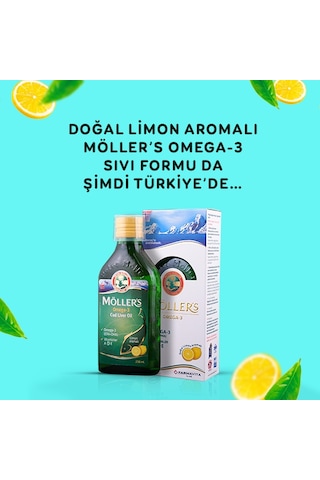 Möllers Omega 3 Balık Yağı Şurubu Limon Aromalı 250Ml