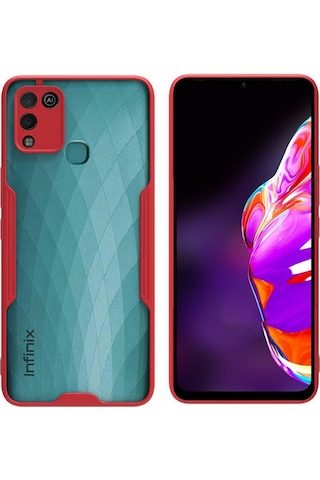 Gld-spt- Newface İnfinix Hot 10 Play Kılıf Platin Silikon - Kırmızı