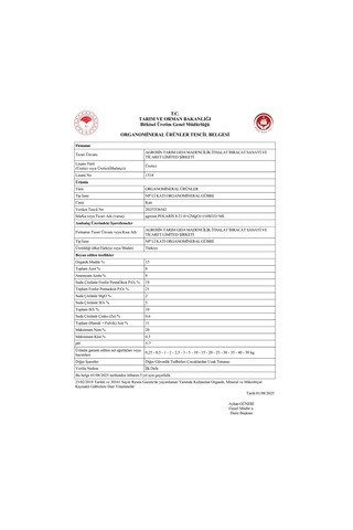 Agrosin Polaris 8.21.0+ 2mgo + 10so3 +me Organomineral Granül Gübre 50 Kgübre 50 KG