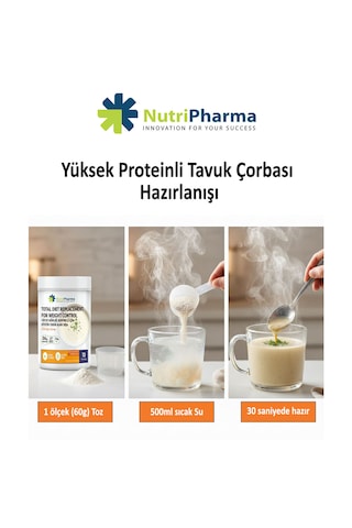 Whey Proteinli Diyet Tavuk Çorbası Yüksek Proteinli Çorba Öğün Tozu, 600g