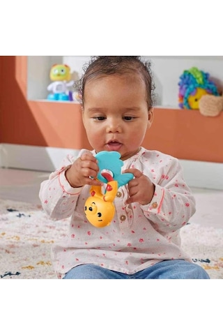 Fisher Price Eğlenceli Dostlar Dişlik ve Çıngırak, Sarı, 0+ Yaş