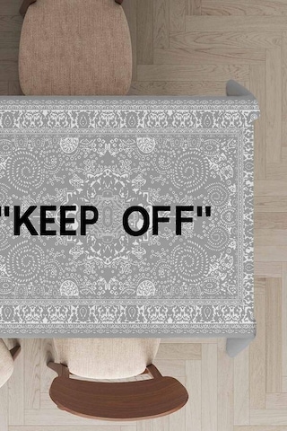 Gri Keep Off Dokuma Leke Tutmaz Masa Örtüsü Mso452n11