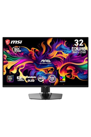Msı 31.5 Mag 321up Qd-oled X24 3840 X 2160 Uhd 16:9 Flat Qd-oled 240hz 0.03ms Freesync Premıum Pro Pıvot Gamıng Monıtor