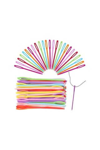 Tineke 25 Adet 6 Renk 9 Cm Karışık Plastik Yün Iğnesi, Çocuklar Için Eğitici Iğne