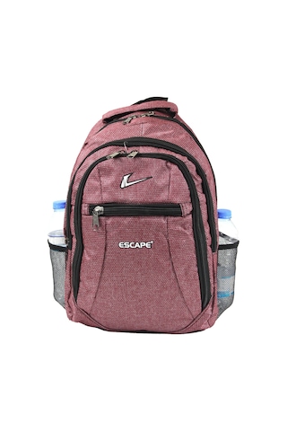 Escape Esc 307 Çizgili Polyester Kumaş Sırt Çantası Gül Kurusu Gülkurusu