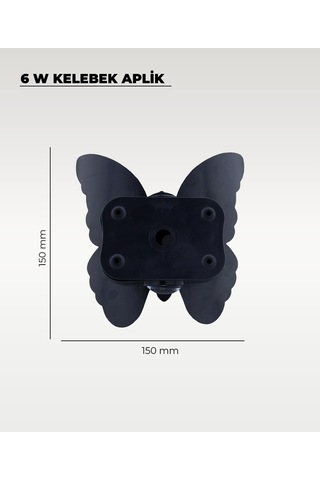 6w. Kelebek Aplik Çift Yönlü 3200k Sarı Işık Siyah