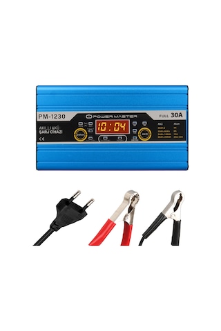 Powermaster Dc-1230 12 Volt Max 30 Amper Akü Şarj Cihazı Aleti Oto Araç Karavan İçin Uygun Devre Korumalı