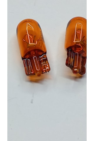 12V T10 5W Dipsiz Ampul Turuncu Cam Solmaz Takım 2 Adet