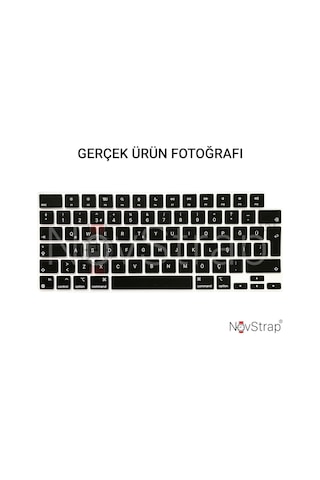Apple Uyumlu MacBook Pro 2021 14 Inç A2442 Klavye Koruyucu Kılıf Siyah