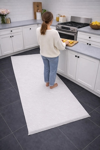 Merinos Vista 79590-060 Özel Kesme Halı Beyaz Renk Çok Renkli