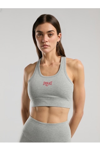 Everlast Ever Essentials Gri Melanj Kadın Pamuk Sporcu Sütyeni Gri Melanj