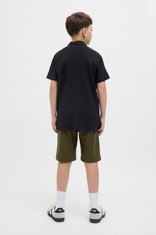 Jack & Jones Jorluke Crınkle Ss Jnr Siyah Erkek Çocuk Gömlek 000000000102257533 Siyah