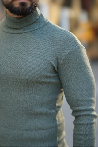 Ribac Boğazlı Balıkçı Triko Erkek Kazak 5'li Paket - Haki-Bej-Beyaz-Gri-Siyah Çok Renkli