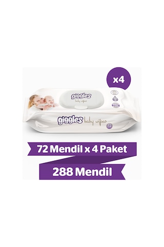 Giggles Baby Wipes Islak Mendil 4 x 72'li