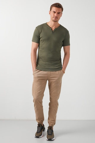Buratti Pamuklu V Yaka Slim Fit Erkek T Shirt 5902122 Haki