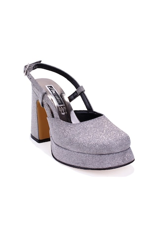 Dagoster Dza07-337560 Platin Simli Platform Topuklu Kadın Ayakkabı Platin