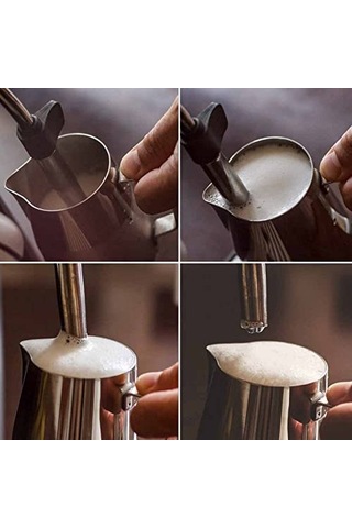 Epinox Paslanmaz Çelik Süt Potu - Kahve Potu - Pitcher Sütlük - Süt Köpürtücü - Köpürtme Kabı - 1000 Ml