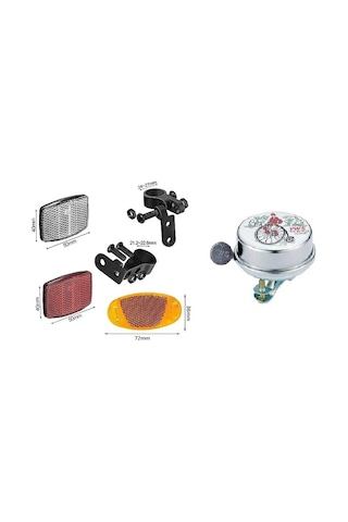 Yws Bisiklet Çelik Zil Yws & Reflektör Seti Gri