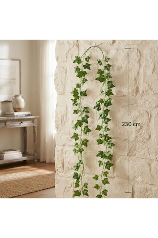 Yapay Yaprak Sarmaşık Doğal Görünümlü Zincir Sarkan Hedera 2 Adet Dal 2 X 240 Cm 480 Cm , İç/dış Mekan, Bahçe, Balkon, Doğalgaz Borusu Dekoratif Süsü, Peyzaj Ve Organizasyon Dekorasyonu Diğer