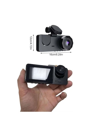 Gld-spt- Araç İçi Dikiz Kamerası Sürüş Kaydedici 3 Lensli Dvr Kamera