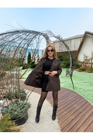 Resshomağazacılık Yeni Sezon Kadın Trençkot Kahverengi