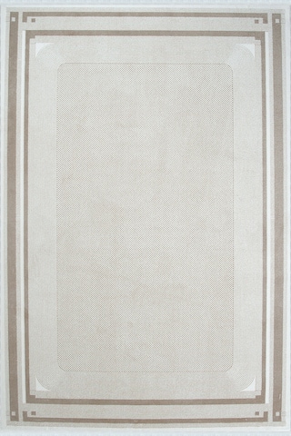 Romans Vizyon 3506 Bej Vizon Çerçeve Desenli Salon Ve Oturma Odası Halısı