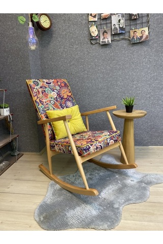 Asedia Trend Naturel Retro Sallanan Sandalye Koltuk