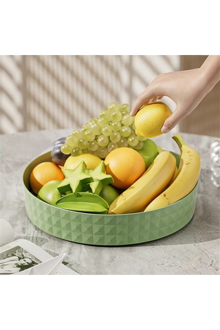 Kangvka 22.5 Cm Kare Döner Tepsisi - Çeşni, Kozmetik, Ev Eşyaları İçin Düzenleyici, Çalışma Alanını Temiz Tutar Yeşil