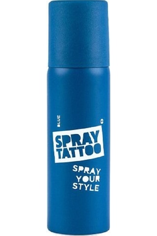One Spray Tattoo Mavi Renk Geçici Dövme Spreyi + Sürpriz Şablon