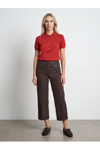 Dilvin 72711 %100 Pamuk Culotte Pantolon-kahve