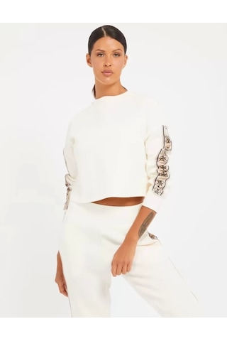 Guess Kadın Bisiklet Yaka Sweatshirt Beyaz