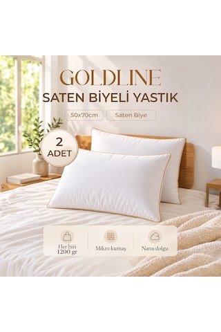 2'li Gold Line Nano Jel Yastık - 1200 Gram Beyaz-  Gold
