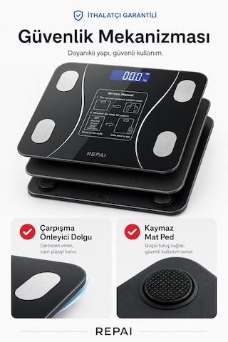 Proscale Bluetooth Akıllı Baskül Vücut Analizli Yağ Su Kas Bmı Bmr Ölçer Dijital Tartı
