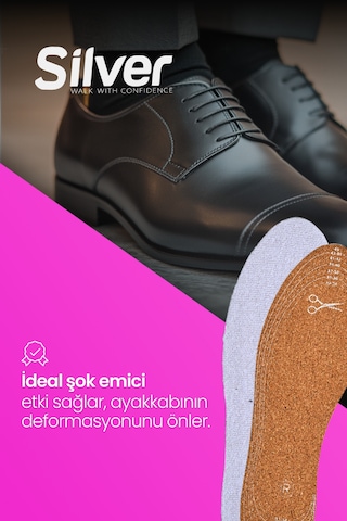 Silver Deri Koku Yapmaz Kesilebilir Ayakkabı Gözenekli Tabanlık 35-45