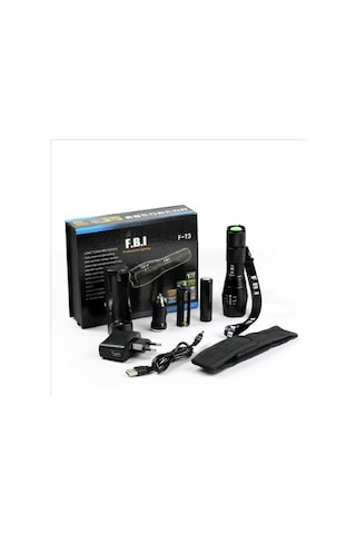 Fbi T-3 Zoomlu Güçlü Fener Siyah