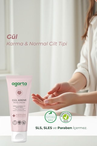 Agarta Doğal Gül Aromalı Nemlendirici El Ve Vücut Bakım Kremi 75 ML