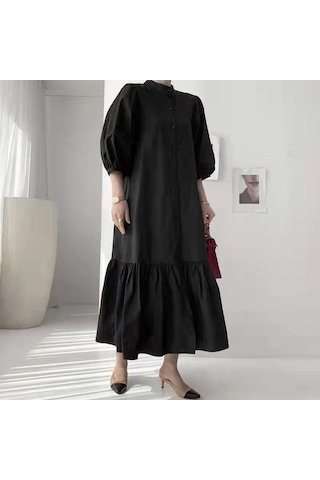 Novahub Yeni İlkbahar/sonbahar Kadın Balık Kuyruğu Elbise - Uzun Kollu, A Kesim, Yeşil Yeşil