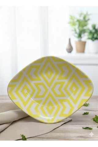 Tulu Porselen 19 Cm Mrt Kayık Tabak Dbsarı Kilim D Sarı