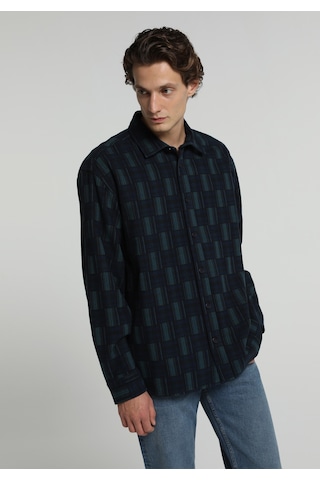 Colin's Colins Oversize Fit Shirt Neck Ekoseli Erkek Yeşil Uzun Kol Gömlek Cl1082341 Q1.v1 Pgr
