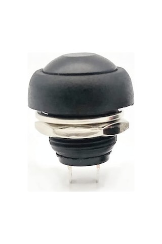 12mm Pbs-33b 2 Pin Push Buton Siyah On Off 1a 250v Mini Yuvarlak Su Geçirmez Anahtar Momentary Switch