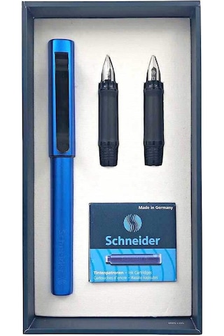 Schneider Dolma Kalem Hediye Seti Base Metalik Gece Mavisi