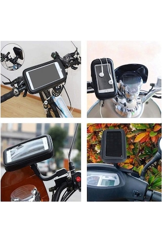 Carub Motosiklet Telefon Tutucu Deri Fermuarlı 18x10 Cm Br5901964