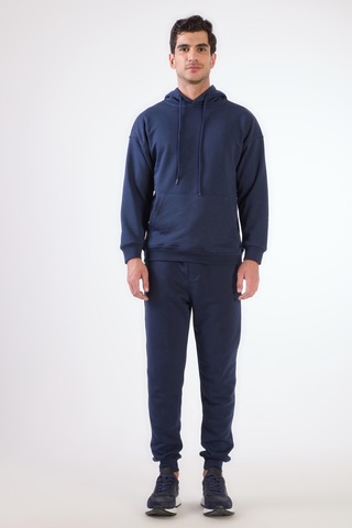 Dufy Lacivert Kapüşonlu Kanguru Cepli Regular Fit Erkek Sweatshirt Lacivert