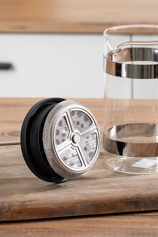 Porsima Smartpan Bv008 French Press Paslanmaz Çelik Süzgeçli Cam Bitki Çayı Demliği Kahve Presi - 600 Ml Siyah