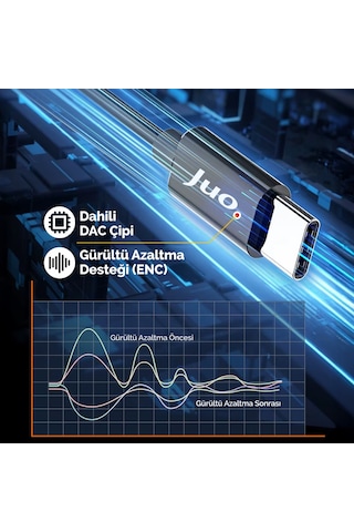 Juo Type-c Mikrofonlu Kablolu Kulak İçi Kulaklık Dac Çip Destekli Enc Gürültü Engelleme Diğer